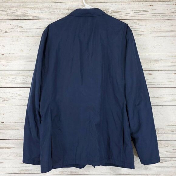 Flaws Vince Tech Blazer 3 Button Full Zip Navy Blue Mens Size 46 Polyester - Picture 5 of 12
